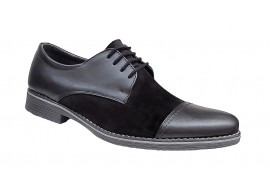 Pantofi barbati casual din piele naturala, Negru - 858NN